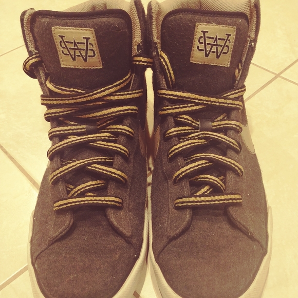 Dark Grey & Gold Nike High Tops - Picture 4 of 4